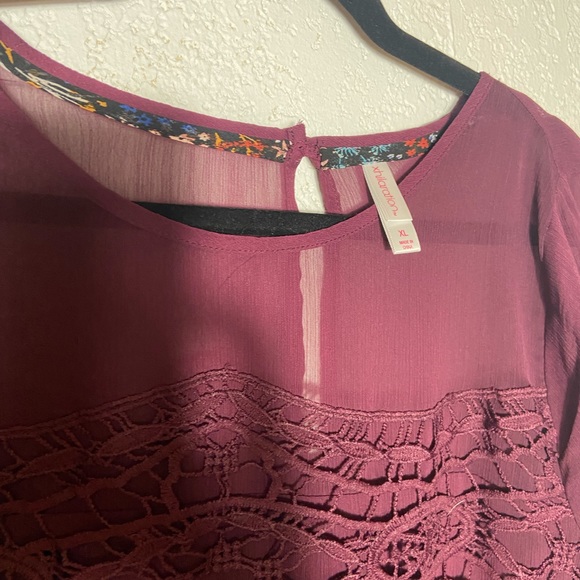 Xhilaration | Long Sleeve Dress | Burgundy | - Picture 6 of 8